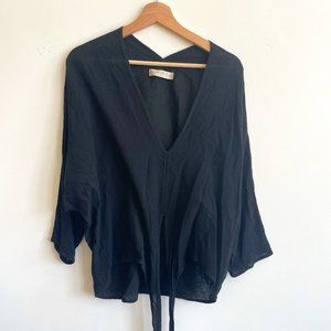 Hackwith Design House Tie Front Blouse, size small